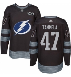 Men's Adidas Tampa Bay Lightning #47 Jonne Tammela Authentic Black 1917-2017 100th Anniversary NHL Jersey