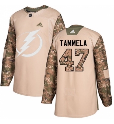 Men's Adidas Tampa Bay Lightning #47 Jonne Tammela Authentic Camo Veterans Day Practice NHL Jersey