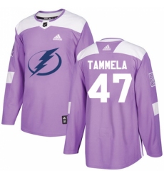 Men's Adidas Tampa Bay Lightning #47 Jonne Tammela Authentic Purple Fights Cancer Practice NHL Jersey