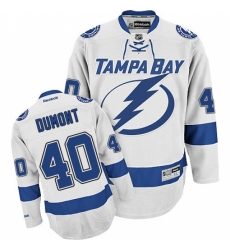 Men's Reebok Tampa Bay Lightning #40 Gabriel Dumont Authentic White Away NHL Jersey