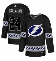 Men's Adidas Tampa Bay Lightning #24 Ryan Callahan Authentic Black Team Logo Fashion NHL Jersey