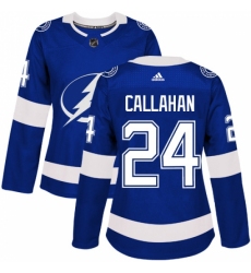 Women's Adidas Tampa Bay Lightning #24 Ryan Callahan Authentic Royal Blue Home NHL Jersey