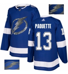 Men's Adidas Tampa Bay Lightning #13 Cedric Paquette Authentic Royal Blue Fashion Gold NHL Jersey