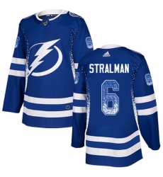 Men's Adidas Tampa Bay Lightning #6 Anton Stralman Authentic Blue Drift Fashion NHL Jersey