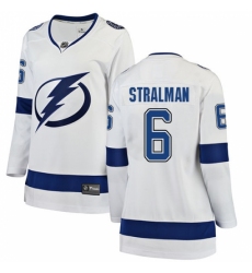 Women's Tampa Bay Lightning #6 Anton Stralman Fanatics Branded White Away Breakaway NHL Jersey