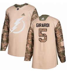 Men's Adidas Tampa Bay Lightning #5 Dan Girardi Authentic Camo Veterans Day Practice NHL Jersey