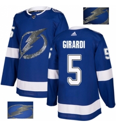 Men's Adidas Tampa Bay Lightning #5 Dan Girardi Authentic Royal Blue Fashion Gold NHL Jersey