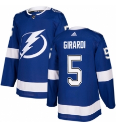 Men's Adidas Tampa Bay Lightning #5 Dan Girardi Authentic Royal Blue Home NHL Jersey