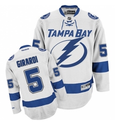 Women's Reebok Tampa Bay Lightning #5 Dan Girardi Authentic White Away NHL Jersey