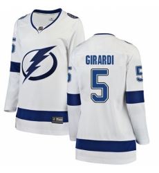 Women's Tampa Bay Lightning #5 Dan Girardi Fanatics Branded White Away Breakaway NHL Jersey