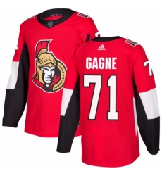 Men's Adidas Ottawa Senators #71 Gabriel Gagne Authentic Red Home NHL Jersey