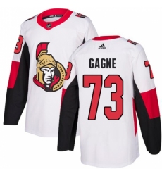 Men's Adidas Ottawa Senators #73 Gabriel Gagne Authentic White Away NHL Jersey