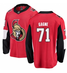 Men's Ottawa Senators #71 Gabriel Gagne Fanatics Branded Red Home Breakaway NHL Jersey