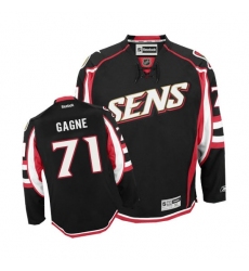 Men's Reebok Ottawa Senators #71 Gabriel Gagne Authentic Black Third NHL Jersey