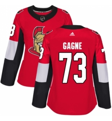 Women's Adidas Ottawa Senators #73 Gabriel Gagne Premier Red Home NHL Jersey