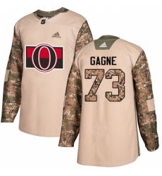 Youth Adidas Ottawa Senators #73 Gabriel Gagne Authentic Camo Veterans Day Practice NHL Jersey