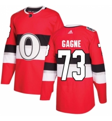 Youth Adidas Ottawa Senators #73 Gabriel Gagne Authentic Red 2017 100 Classic NHL Jersey