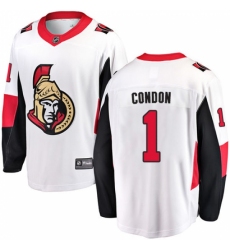 Men's Ottawa Senators #1 Mike Condon Fanatics Branded White Away Breakaway NHL Jersey