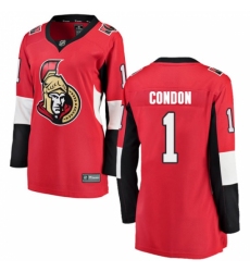 Women's Ottawa Senators #1 Mike Condon Fanatics Branded Red Home Breakaway NHL Jersey