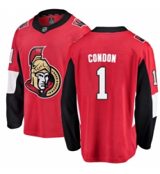 Youth Ottawa Senators #1 Mike Condon Fanatics Branded Red Home Breakaway NHL Jersey