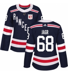 Women's Adidas New York Rangers #68 Jaromir Jagr Authentic Navy Blue 2018 Winter Classic NHL Jersey