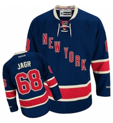 Women's Reebok New York Rangers #68 Jaromir Jagr Authentic Navy Blue Third NHL Jersey