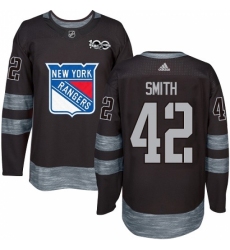 Men's Adidas New York Rangers #42 Brendan Smith Premier Black 1917-2017 100th Anniversary NHL Jersey