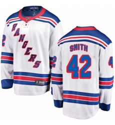 Youth New York Rangers #42 Brendan Smith Fanatics Branded White Away Breakaway NHL Jersey