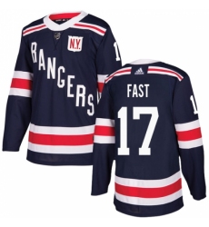 Youth Adidas New York Rangers #17 Jesper Fast Authentic Navy Blue 2018 Winter Classic NHL Jersey