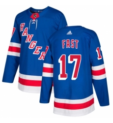 Youth Adidas New York Rangers #17 Jesper Fast Premier Royal Blue Home NHL Jersey