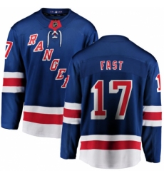 Youth New York Rangers #17 Jesper Fast Fanatics Branded Royal Blue Home Breakaway NHL Jersey