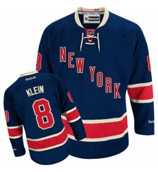 Men's Reebok New York Rangers #8 Kevin Klein Authentic Navy Blue Third NHL Jersey
