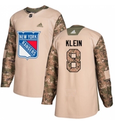 Youth Adidas New York Rangers #8 Kevin Klein Authentic Camo Veterans Day Practice NHL Jersey