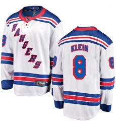Youth New York Rangers #8 Kevin Klein Fanatics Branded White Away Breakaway NHL Jersey