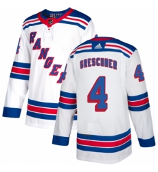 Women's Reebok New York Rangers #4 Ron Greschner Authentic White Away NHL Jersey