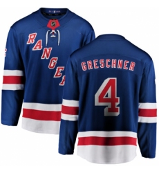 Youth New York Rangers #4 Ron Greschner Fanatics Branded Royal Blue Home Breakaway NHL Jersey
