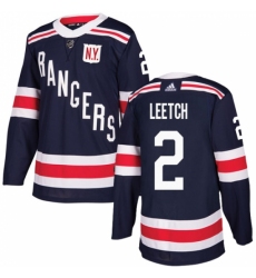 Men's Adidas New York Rangers #2 Brian Leetch Authentic Navy Blue 2018 Winter Classic NHL Jersey