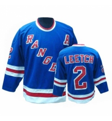 Men's CCM New York Rangers #2 Brian Leetch Authentic Royal Blue Throwback NHL Jersey