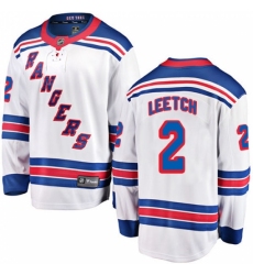 Men's New York Rangers #2 Brian Leetch Fanatics Branded White Away Breakaway NHL Jersey