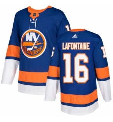 Men's Adidas New York Islanders #16 Pat LaFontaine Authentic Royal Blue Home NHL Jersey