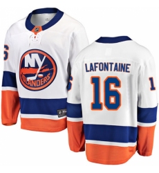 Men's New York Islanders #16 Pat LaFontaine Fanatics Branded White Away Breakaway NHL Jersey