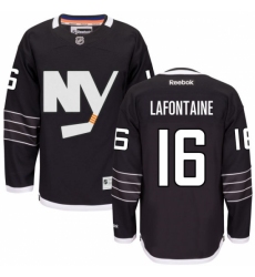 Men's Reebok New York Islanders #16 Pat LaFontaine Authentic Black Third NHL Jersey