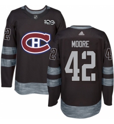 Men's Adidas Montreal Canadiens #42 Dominic Moore Premier Black 1917-2017 100th Anniversary NHL Jersey