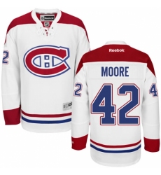 Men's Reebok Montreal Canadiens #42 Dominic Moore Authentic White Away NHL Jersey