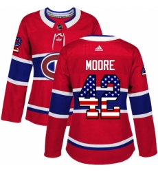 Women's Adidas Montreal Canadiens #42 Dominic Moore Authentic Red USA Flag Fashion NHL Jersey