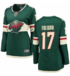 Women's Minnesota Wild #17 Marcus Foligno Authentic Green Home Fanatics Branded Breakaway NHL Jersey
