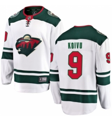 Youth Minnesota Wild #9 Mikko Koivu Authentic White Away Fanatics Branded Breakaway NHL Jersey