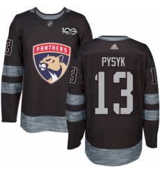 Men's Adidas Florida Panthers #13 Mark Pysyk Authentic Black 1917-2017 100th Anniversary NHL Jersey