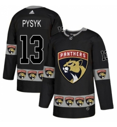 Men's Adidas Florida Panthers #13 Mark Pysyk Authentic Black Team Logo Fashion NHL Jersey