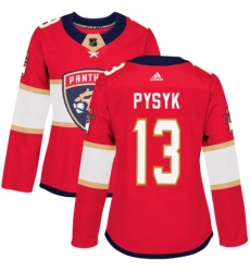 Women's Adidas Florida Panthers #13 Mark Pysyk Authentic Red Home NHL Jersey